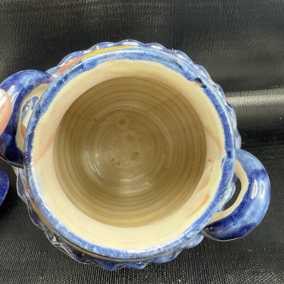 Hand Made Mexican Pottery Talavera Large Jug Container Cookie Jar W Lid Vintage - Picture 9 of 15